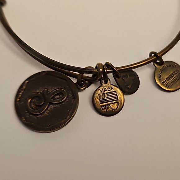 Alex And Ani Initial "S" Charm Bangle - Picture 3 of 3